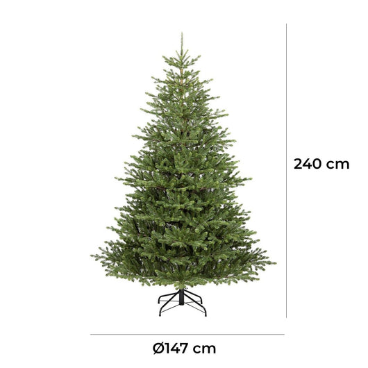 Albero di Natale Artificiale Realistico 240 cm 1538 Rami Montaggio a Ombrello Verde