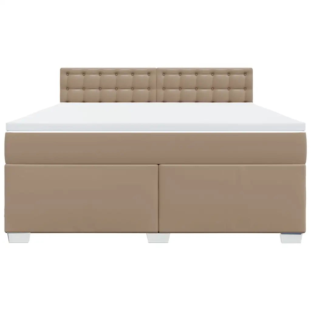 vidaXL Giroletto a Molle con Materasso Cappuccino 180x200cm Similpelle