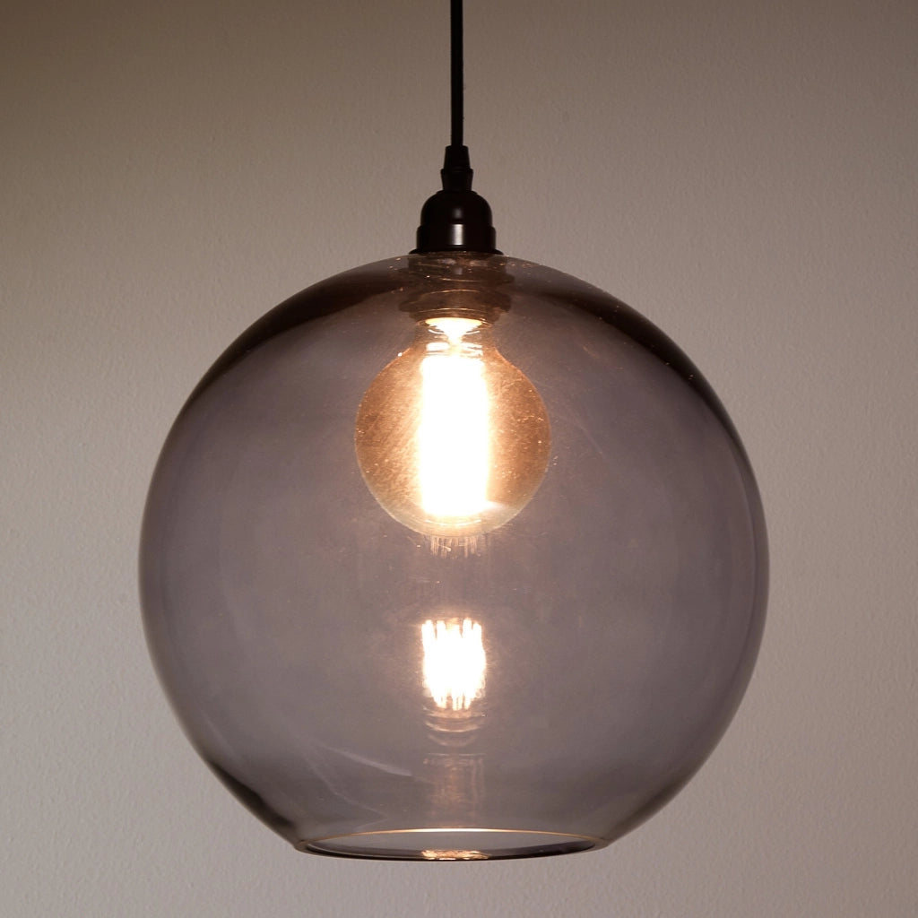 Lampadario in vetro grigio trasparente cm. Ø.30 x H.28