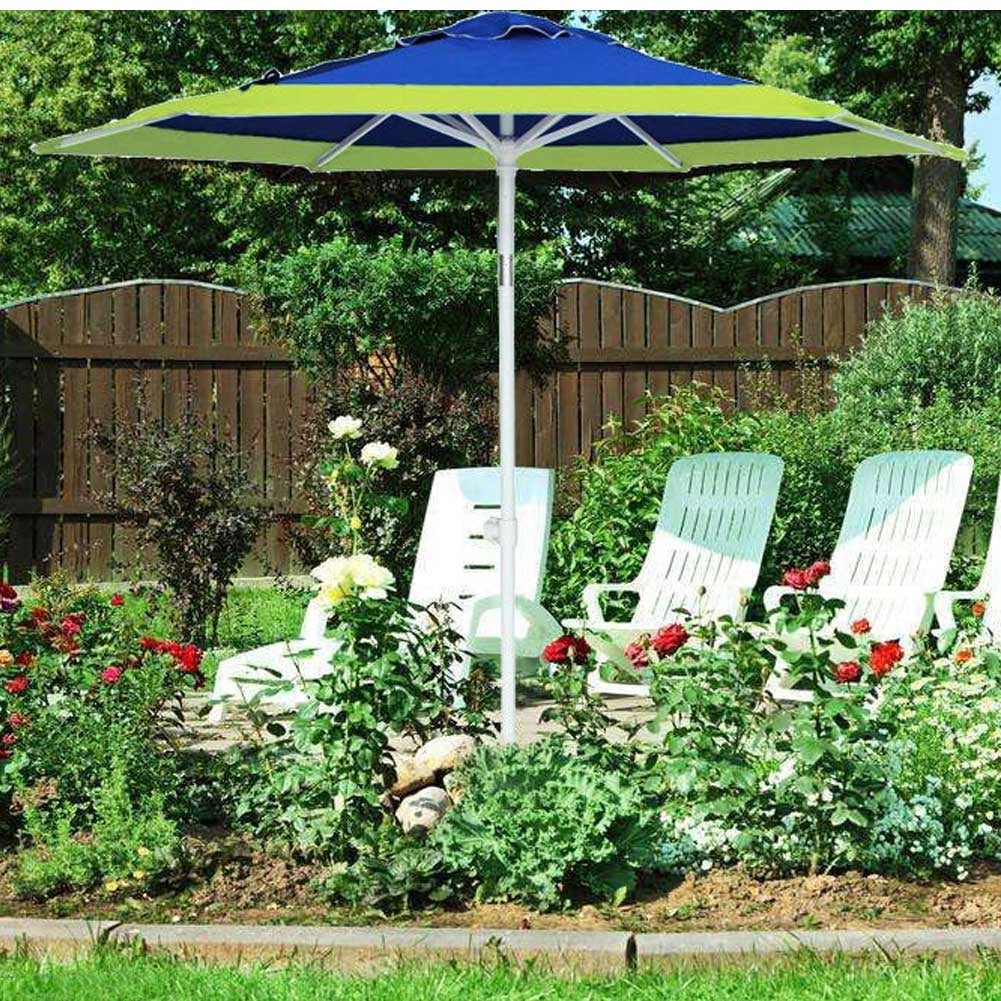 Ombrellone Mare Spiaggia Giardino Acciaio Grande 210cm Verde Blu con Custodia