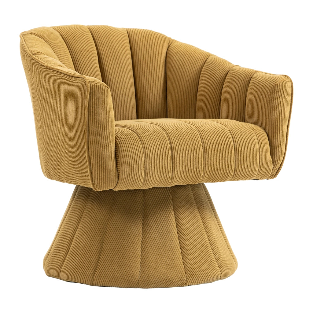 Poltrona Girevole Ergonomica con Braccioli ¨C Xylo ¨C Tessuto Giallo Senape