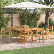 vidaXL Set da Pranzo per Giardino 7 pcs Marrone Legno massello di teak