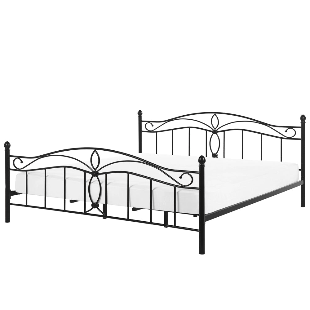 Letto Nero 180 x 200 cm Metallo Vintage letto grande camera da letto