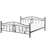 Letto Nero 180 x 200 cm Metallo Vintage letto grande camera da letto