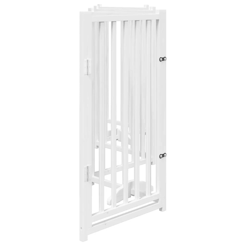 vidaXL Cancello Cani Pieghevole Bianco 6 Pannelli 300cm Massello Abete