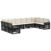 Set Divano da Giardino 10 pcs Nero e Bianco Crema polyrattan 3435232
