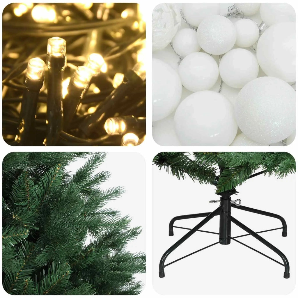 Albero di Natale artificiale con palline 150 cm 150 LED 3466040