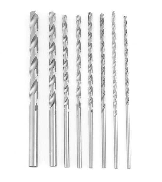 Set di Trapani a Spirale - 8 Pezzi - Lame Extra Lunghe - Alta Durata - Trapano HSS - Boretti Affilati - Per Fori Profondi - Kit di Trapani