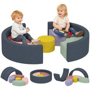 Tappeto motricita' bebe' 7 pezzi con copertura lavabile ¨C zephmum ¨C 107x107x30 cm multicolore