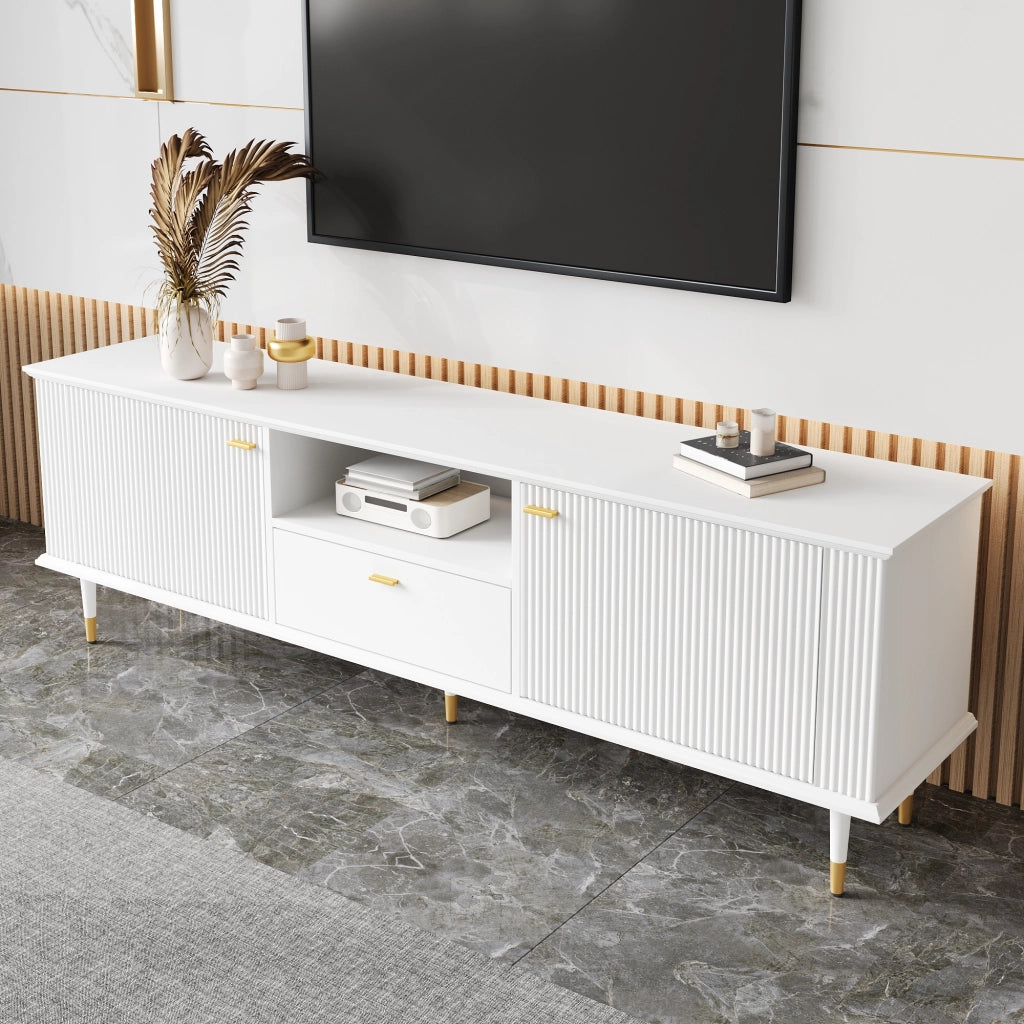 Mobile TV con 2 porte; 1 vano aperto; 1 cassetto e passacavi; per soggiorno; 170 × 36 × 54 cm