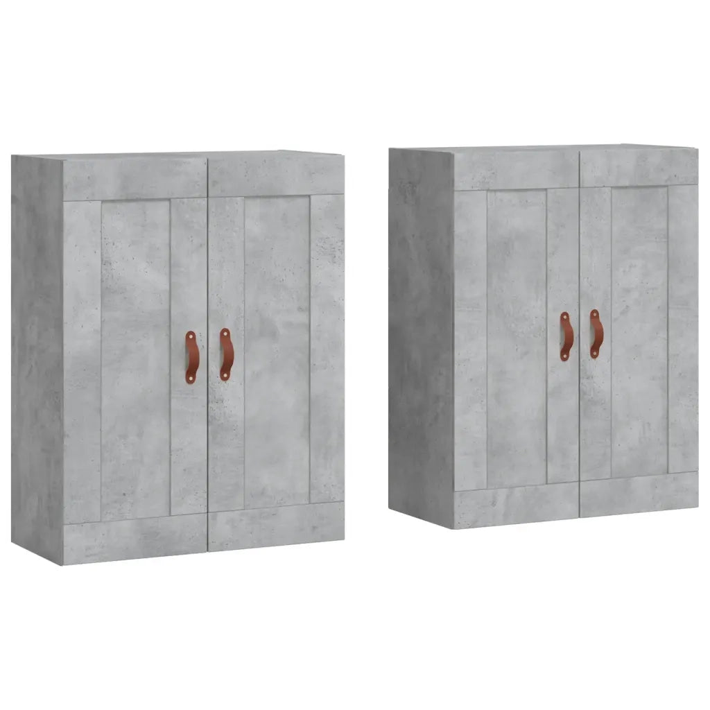 Armadietti a Parete 2 pz Grigio Cemento in Legno Multistrato 3197997