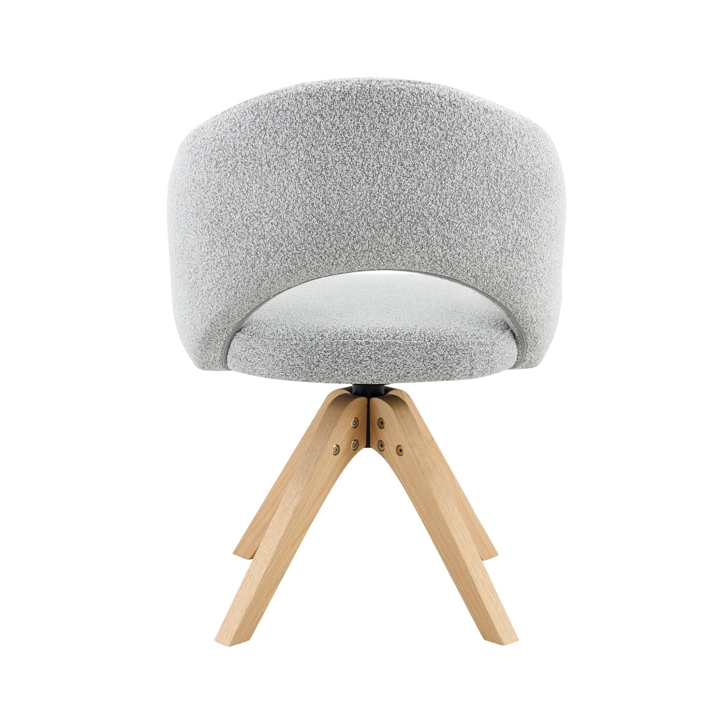 SEDIA Girevole 360° Set da 2 pezzi 84 cm Tessuto Grigio Chiaro e Legno Massello