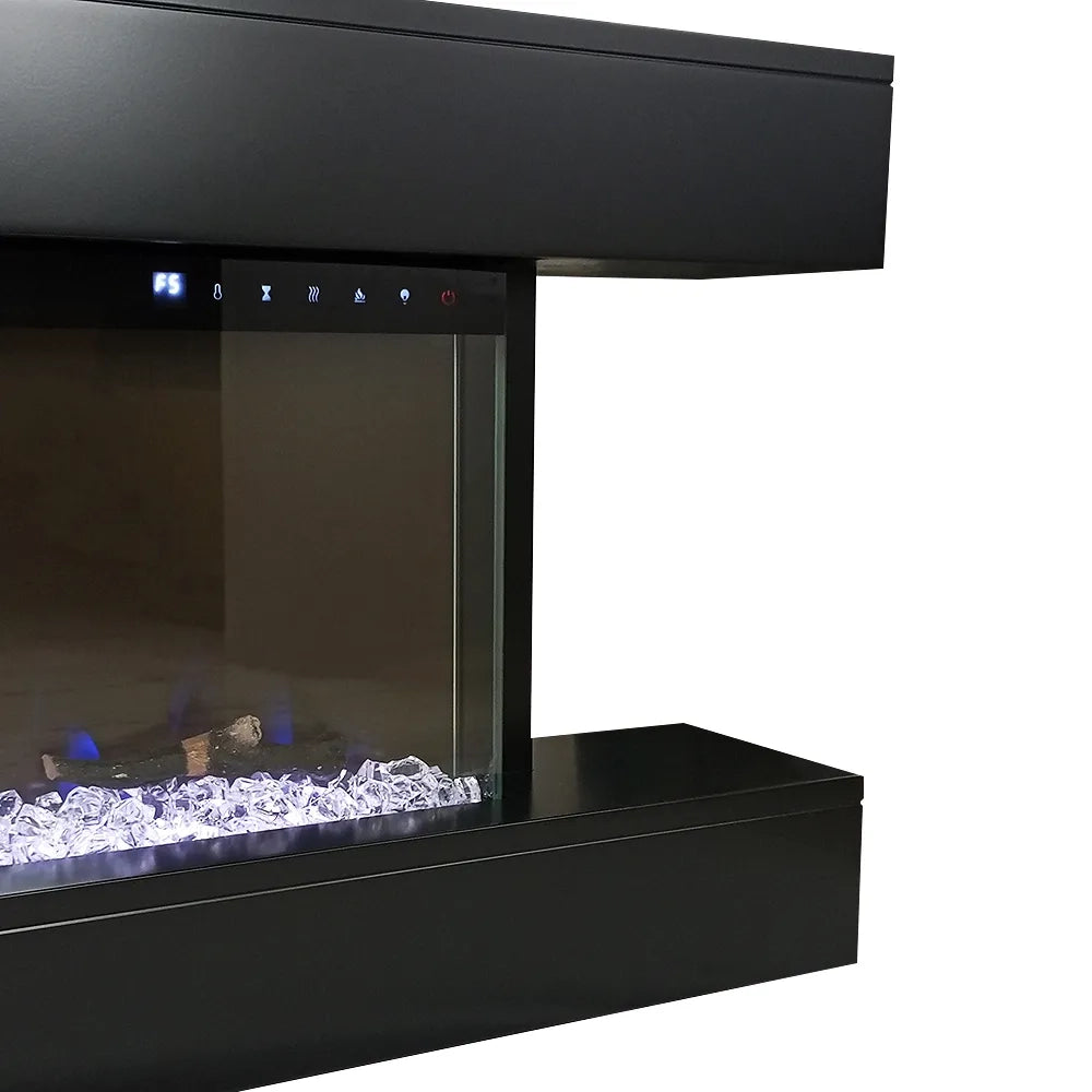 Tempo Style - Camino elettrico a parete e da incasso ALARO ULTRA+ | Stufa ventilata da 750W/1500W a basso consumo (Nero, 152cm)