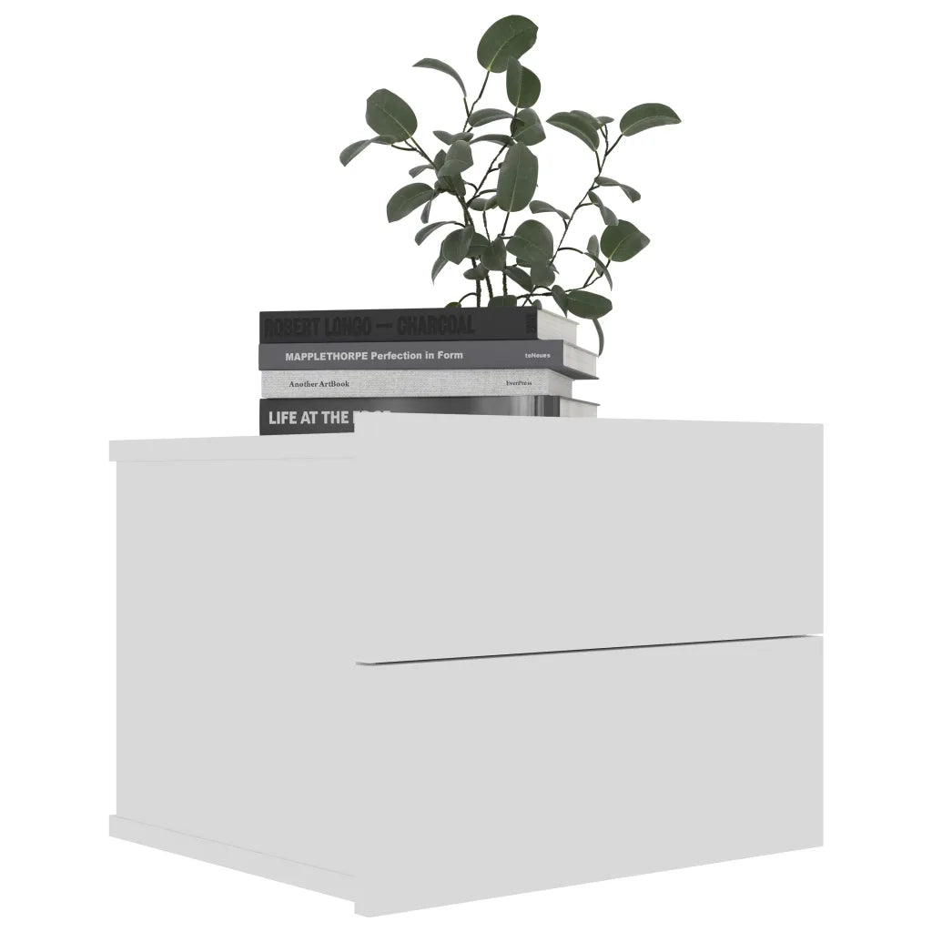 Comodini 2 pz Bianchi 40x30x30 cm in Legno Multistrato 801054