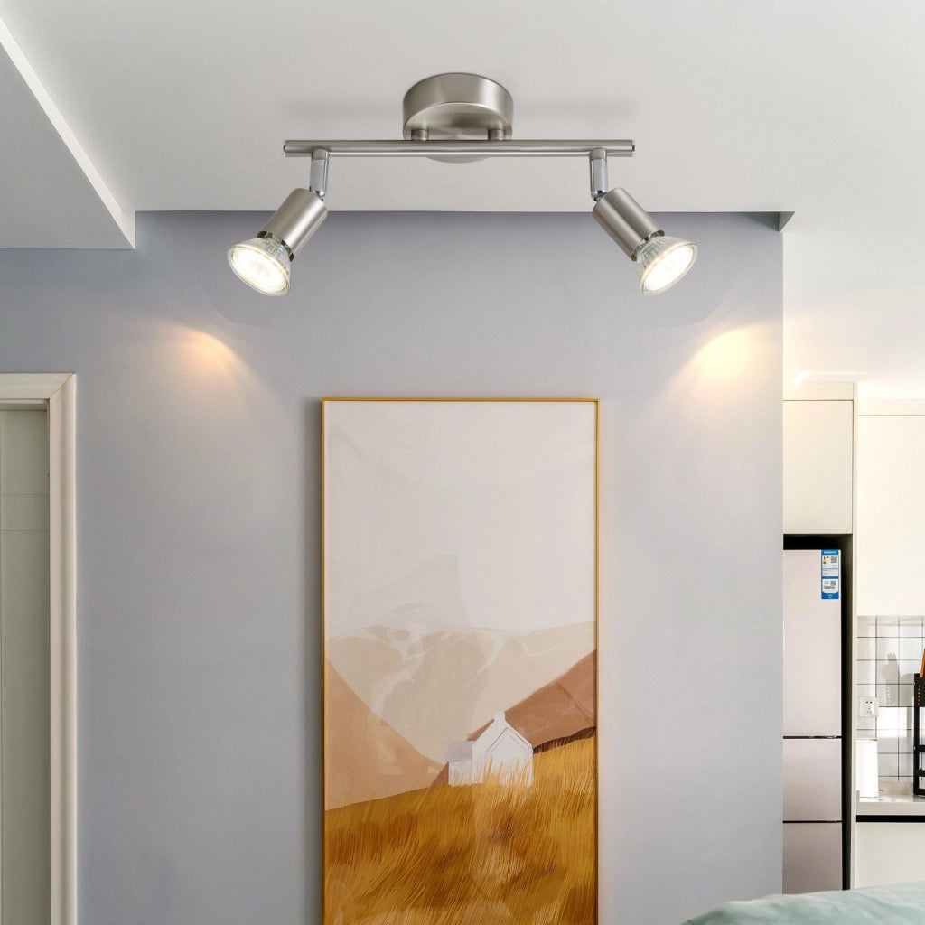 ZMH Faretto da soffitto moderno in metallo GU10 nero a 2 fiamme