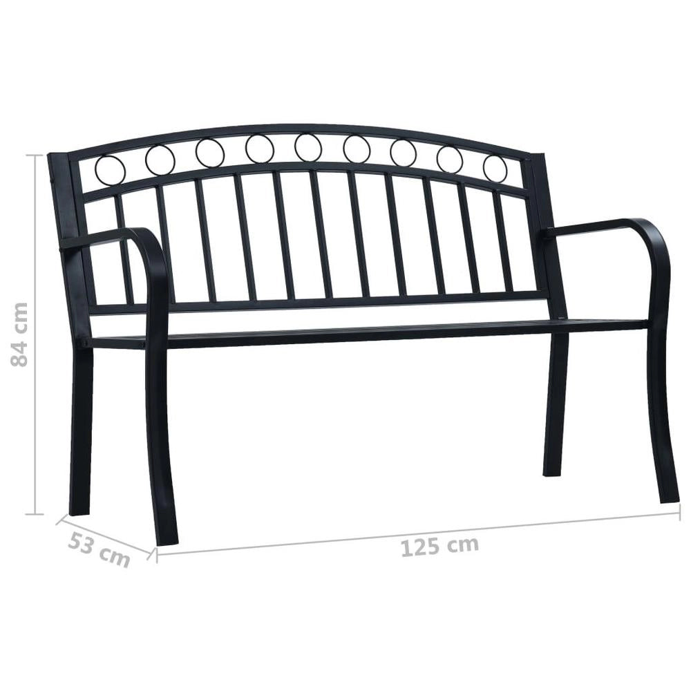 Garden Bench 125 Cm Black Steel