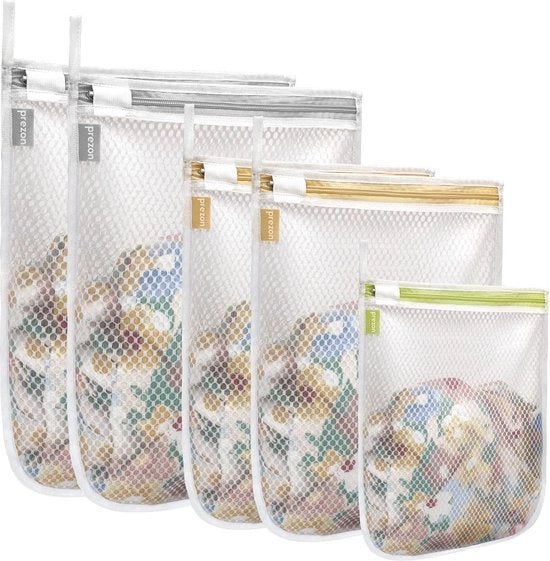 Set di waschette in mesh riciclabili e durature per bucato fine, calze, intimo, reggiseni, lingerie e capi per bambini, 5 set (2 + 2M + 1S)