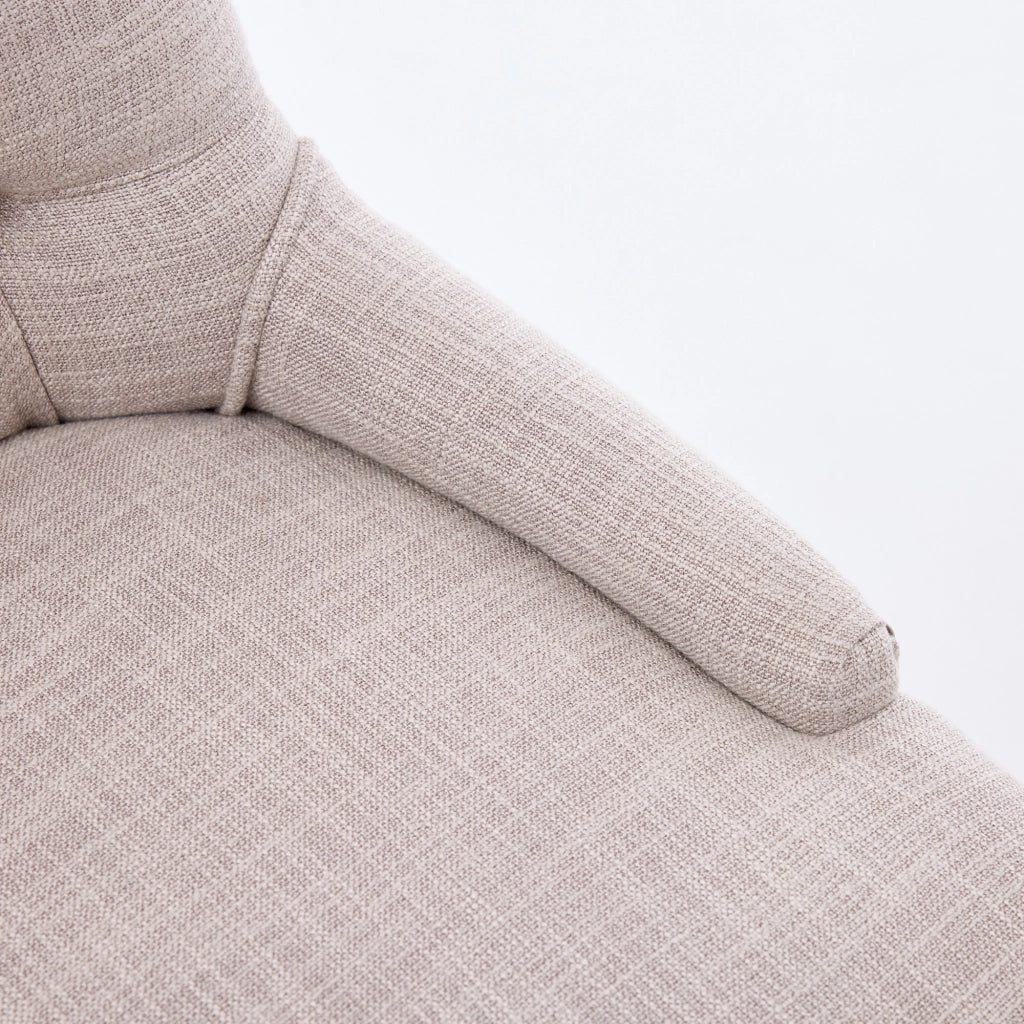 Sedie da Pranzo Imbottite in Tessuto con Gambe e Design Moderno ¨C MINIMAL ¨C Set 2 Pezzi, Beige