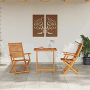 Set Bistro Pieghevole 3 pcs Marrone Legno di Acacia Massello 3375697