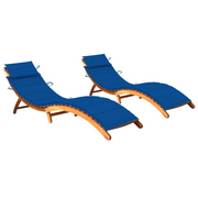Lettini Prendisole 2 pz con Cuscini in Legno Massello d'Acacia cod mxl 68151
