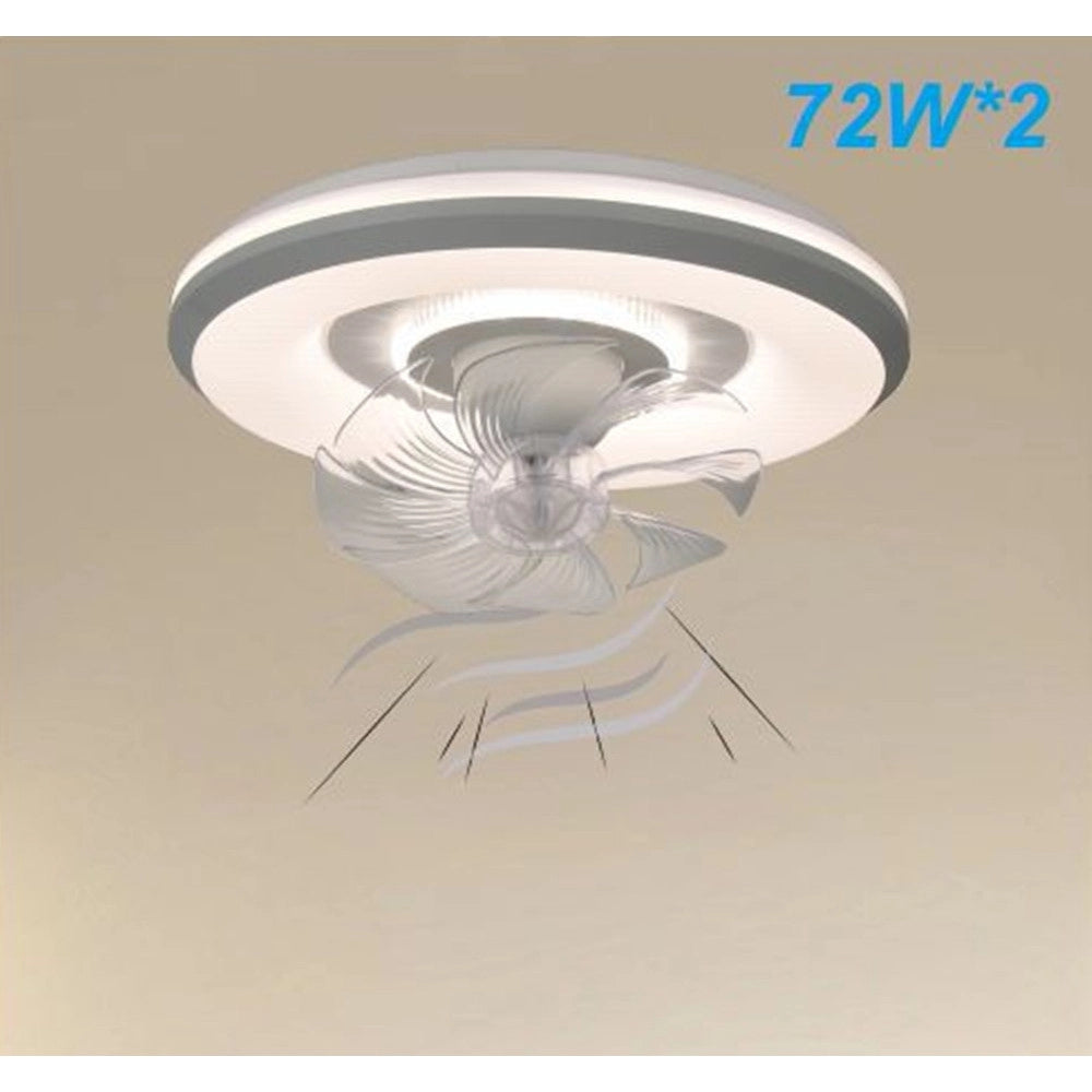 Trade Shop - Lampada Con Ventola Ventilatore Plafoniera Da Soffitto Led Luce 3200k-6500k 33252 -