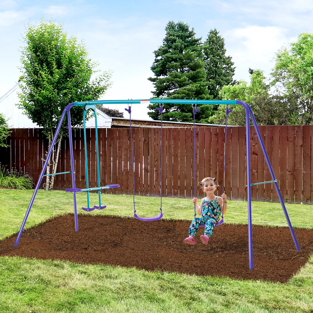 Portico Altalena 3 in 1 per Bambini ¨C zephmum ¨C Violetto