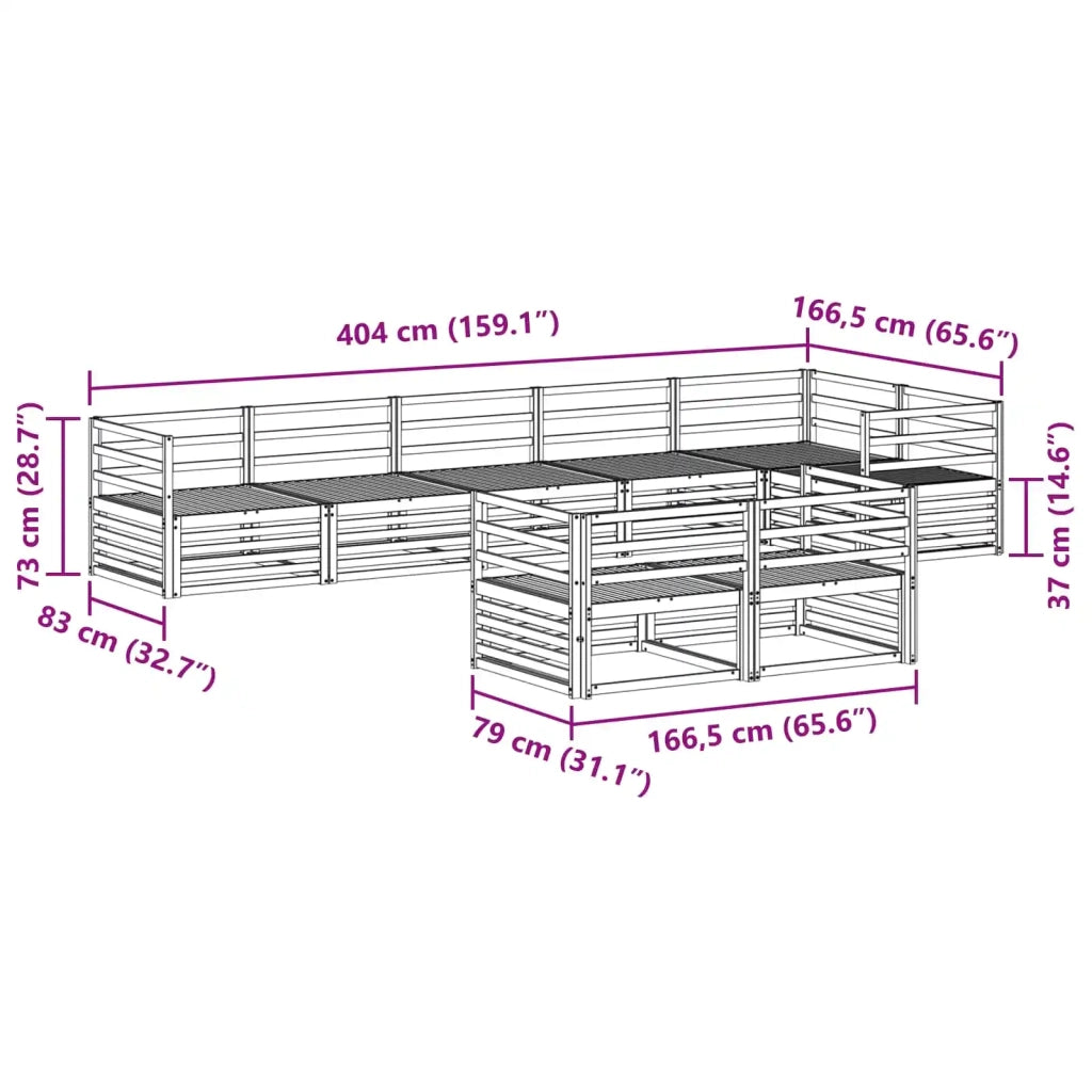 Set di divani da esterno 8 pcs Naturale 3373639
