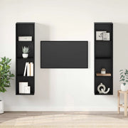 Set mobile TV 2 pz Nero Legno ingegnerizzato 3393538