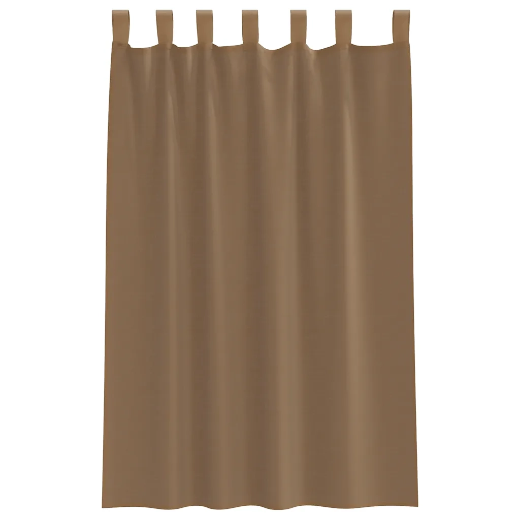 Tende in Voile con Passanti 2 pz Marrone Chiaro 140x175 cm