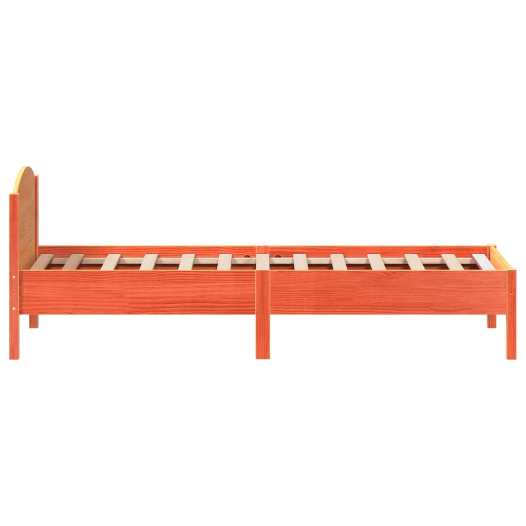 Letto senza Materasso Marrone Cera 100x200 cm in Legno di Pino 842617