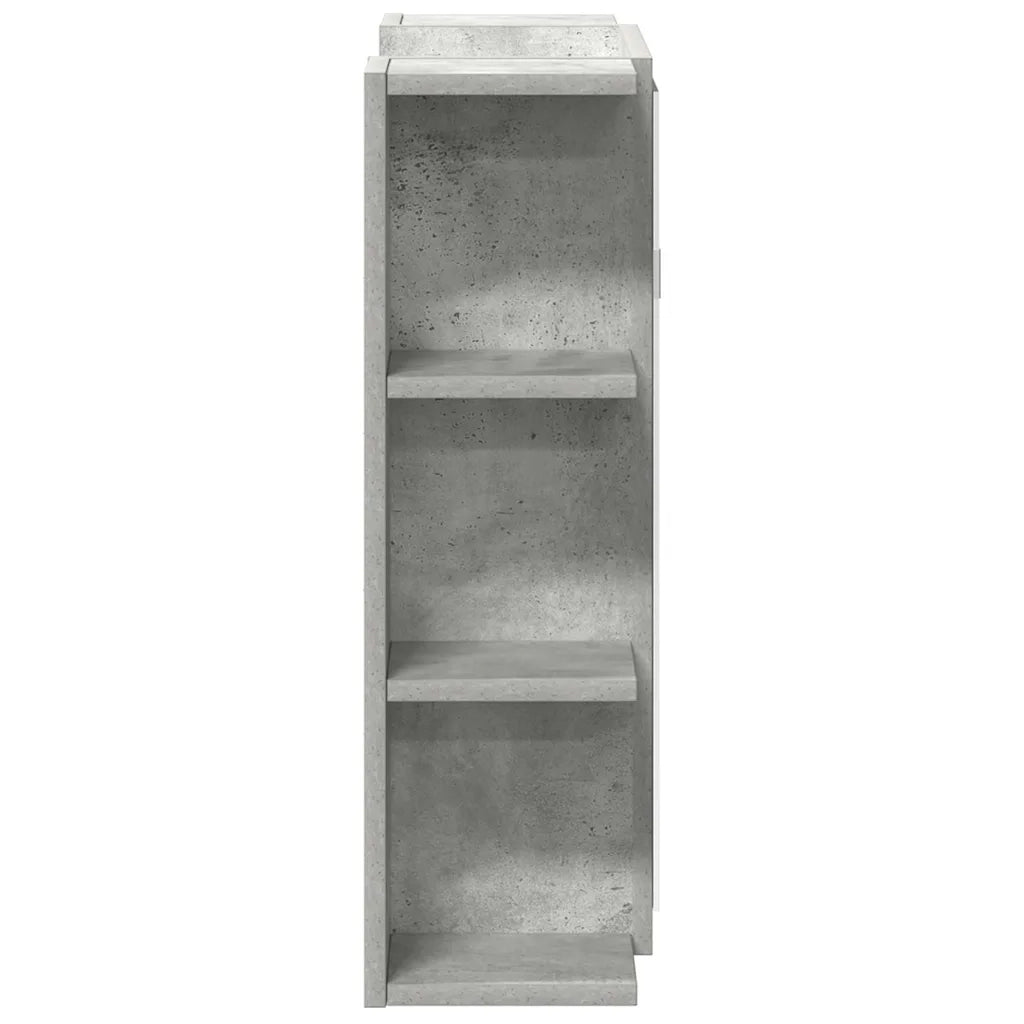 Mobile bagno con specchio-Armadietto a Specchio da Bagno-Mobile bagno con specchio Grigio Cemento 80x20,5x64 Multistrato