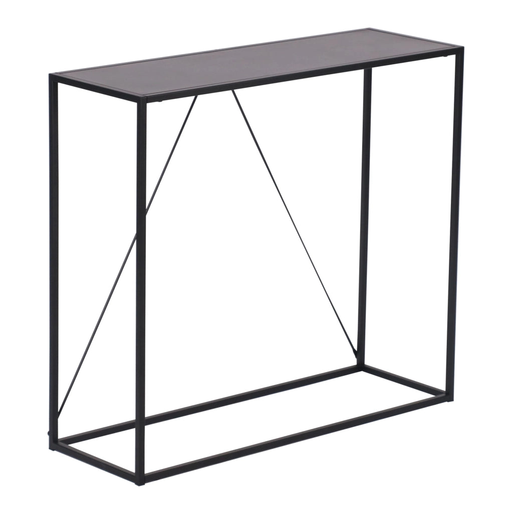 Tavolo a Consolle Austevoll in Acciaio 90 x 30 x 80 cm - Nero [en.casa]