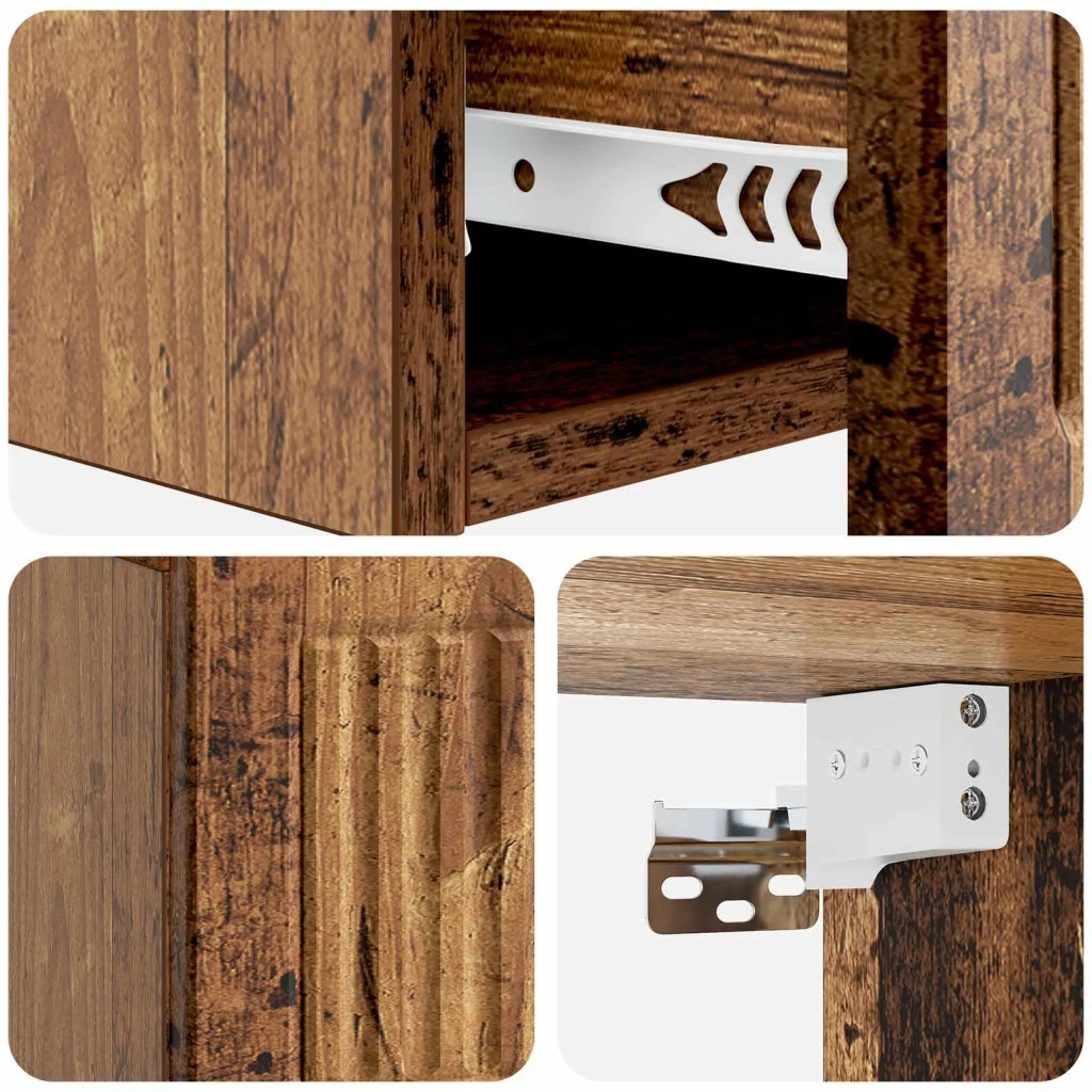 Tavolino da Parete Laterale Legno antico 59 x 34,5 x 17 cm 897983
