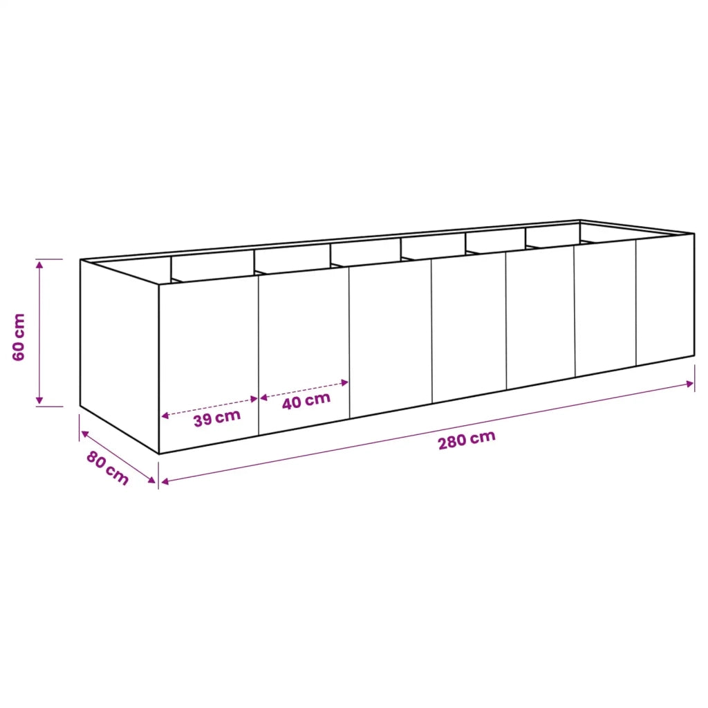 Vaso da giardino Verde Oliva 280 x 80 x 60 cm 3422159
