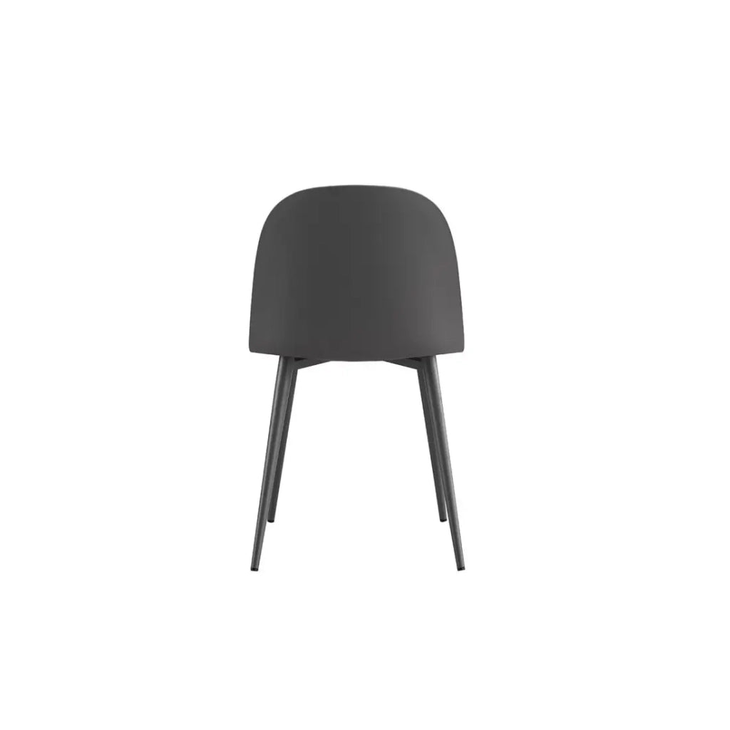 Sedia JASMON – Cuscino in PU Grigio con gambe in metallo – H81 × L51 × P44 cm