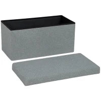 Panca Contenitore Imbottita con Coperchio, 76x38x38 cm, Grigio Scuro