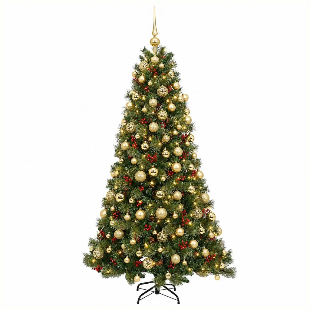 Albero di Natale artificiale con palline 180 cm 300 LED 3466566