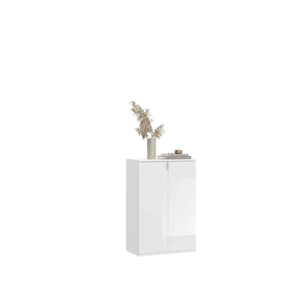 Buffet BODITE – 4 porte – Bianco lucido – Design moderno