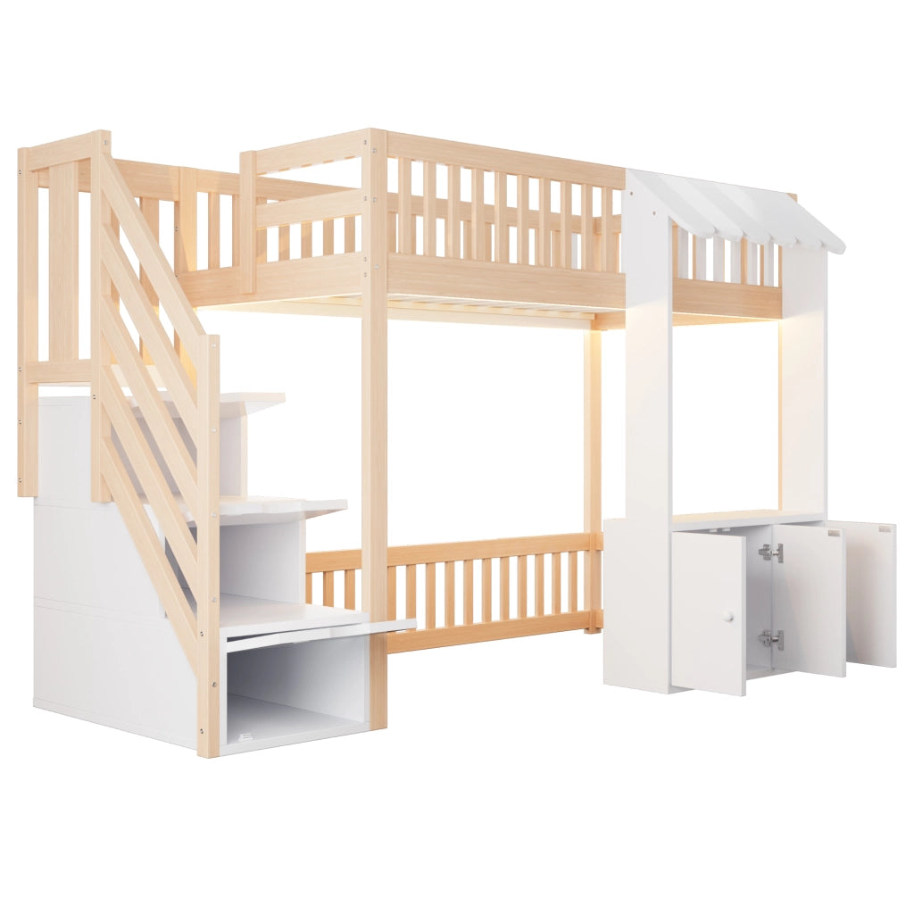 letto a castello legno colore legno 253 x 108.9 cm