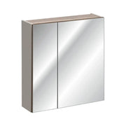 Mobile da bagno color tortora con specchi – 60 cm – 1 porta + ripiani