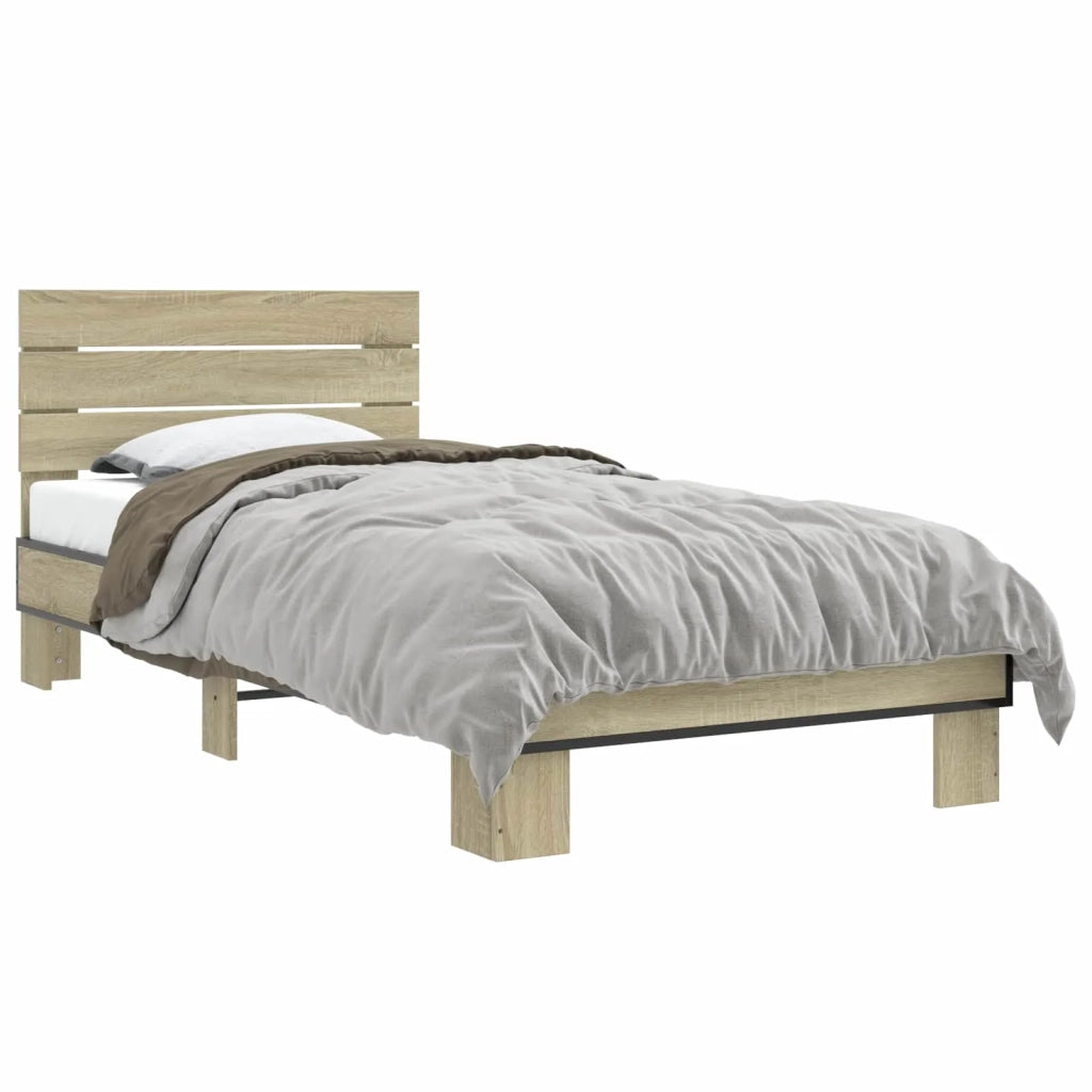 Struttura letto con testata Rovere Sonoma 80 x 200 cm