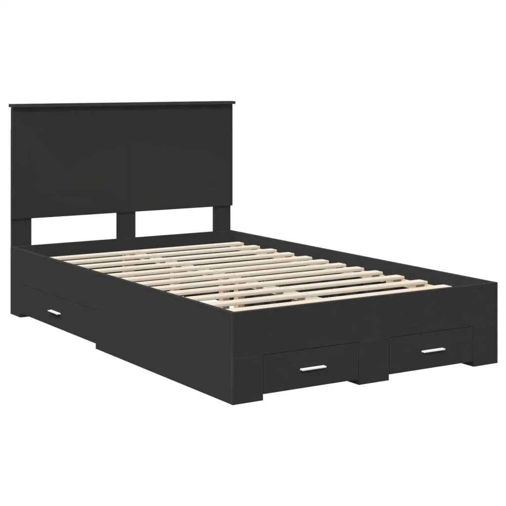 Struttura del letto Nero 135 x 190 cm Legno multistrato