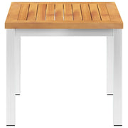 Tavolino da Giardino | Tavolino da esterno 45x45x38cm in Legno Acacia e Acciaio Inox