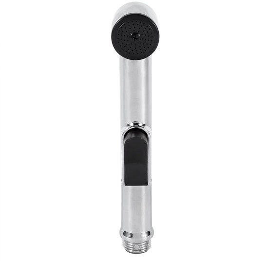 Bidet portatile a mano con getto d'acqua - Materiale ABS - Finitura lucida cromata - Altezza 18 cm - Incluso viti