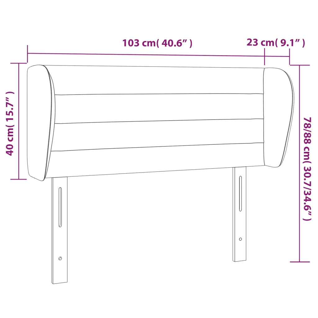 Testiera ad Orecchio-Testata con Orecchie Marrone Scuro 103x23x78/88 cm in Tessuto 288200