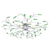 Lampadario Foglie e Bracci in Cristallo Acrilico 5 E14 Verde CFW8100930