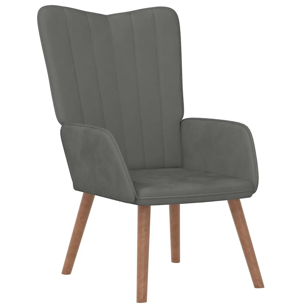 Divano Sedia-Poltrona Relax Grigio Scuro in Velluto