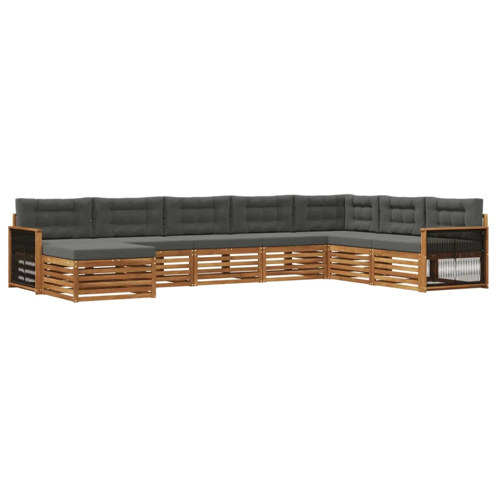Set di divani da esterno 8 pz Naturale e Antracite 3383715