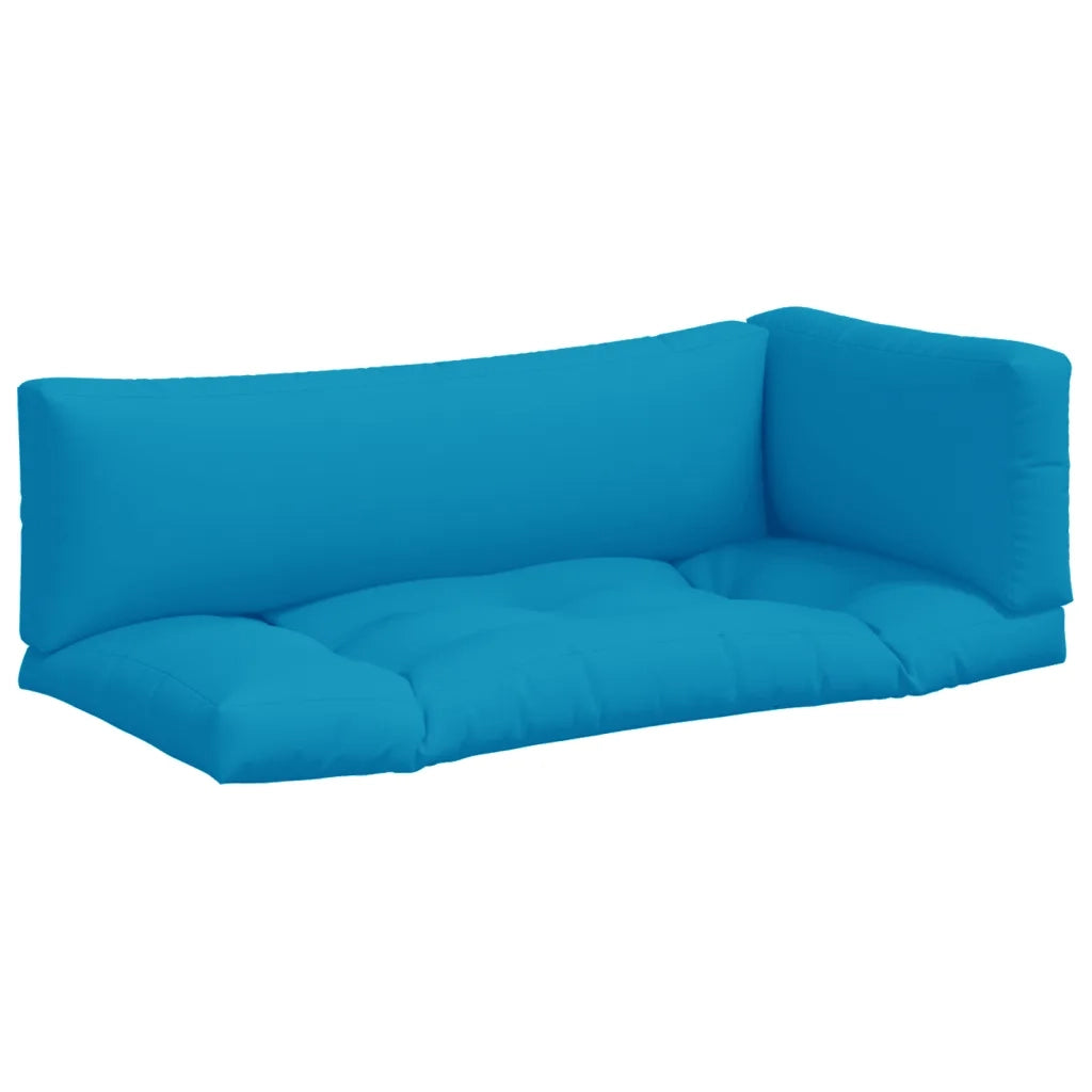 vidaXL Cuscini per Pallet 3 pz Azzurro in Tessuto