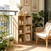 Libreria a cubi 6 vani rovere 59,6 x 89 x 29 cm